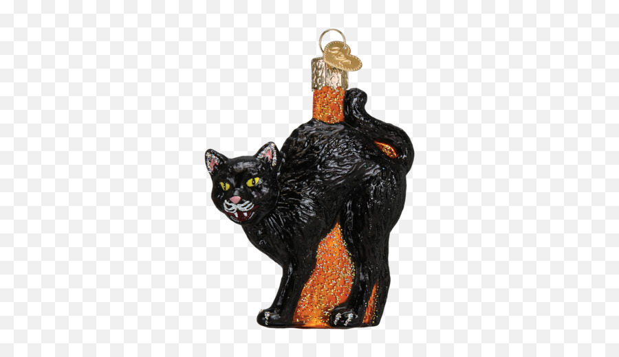 Halloween Decorations - Halloween Decor Tagged Ornaments Old World Christmas Scaredy Cat Glass Halloween 26080 Emoji,Leering Emoticon