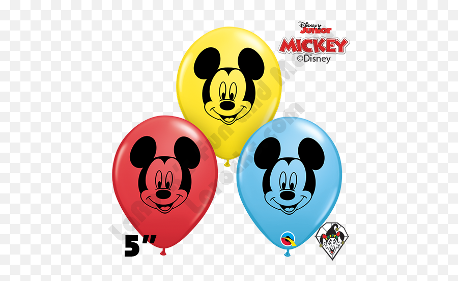 Qualatex 5 Inch Round Mickey Mouse Face - Mickey Mouse Face Balloon Emoji,Yuki Emoticon