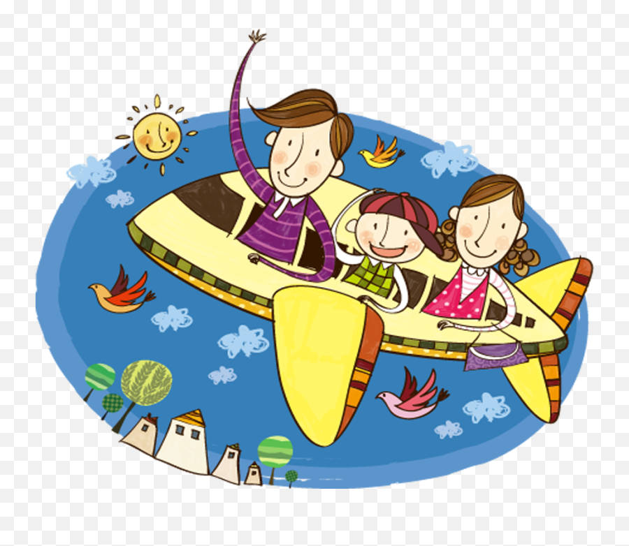 Airplane Travel Illustration Fly - Airplane Family Vacation Leisure Emoji,Biplane Emoji