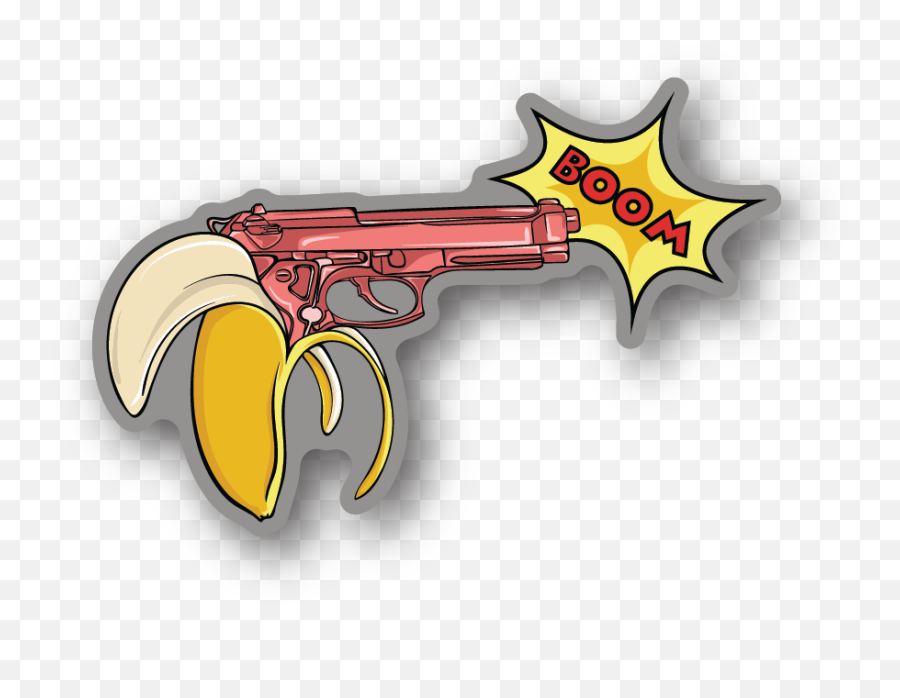 Banana Gun Sticker - Weapons Emoji,Emojis Cornhole Board
