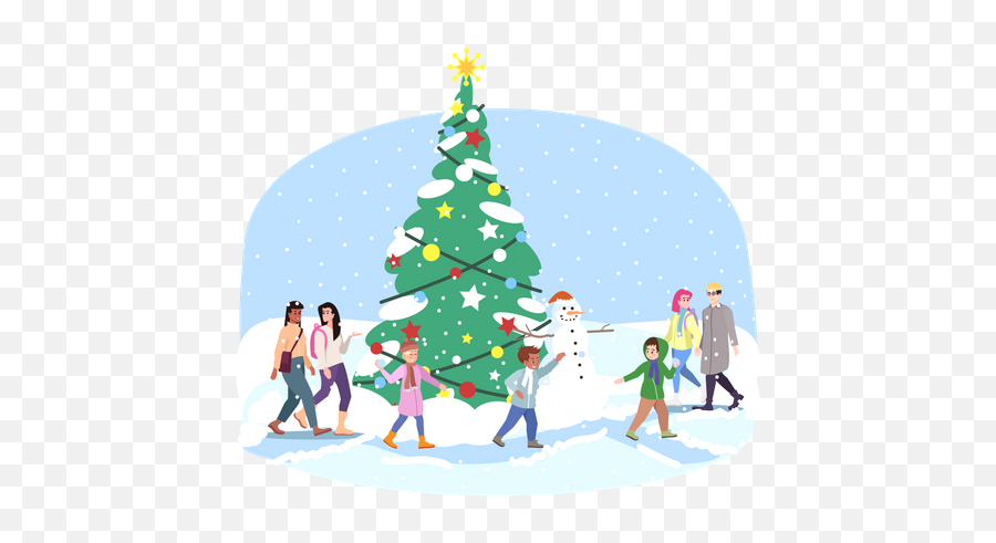 Christmas Tree Illustrations Images U0026 Vectors - Royalty Free Winter Festival Cartoon Emoji,Christmas Mother Daughter Emoji