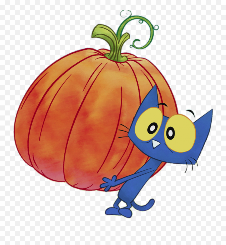 Check Out This Transparent Pete The Cat With Giant Pumpkin - Old Pete The Cat Clipart Emoji,Pumpkin Set With Different Emotions For Coloring