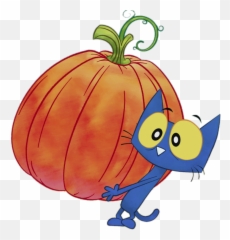 Check Out This Transparent Pete The Cat With Giant Pumpkin - Old Pete The Cat Clipart Emoji,Pumpkin Set With Different Emotions For Coloring