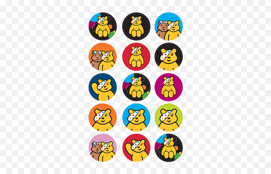 Personalised Edible Cake Toppers - Pudsey Bear Children In Need Emoji,Emoji Cupcakes Toppers