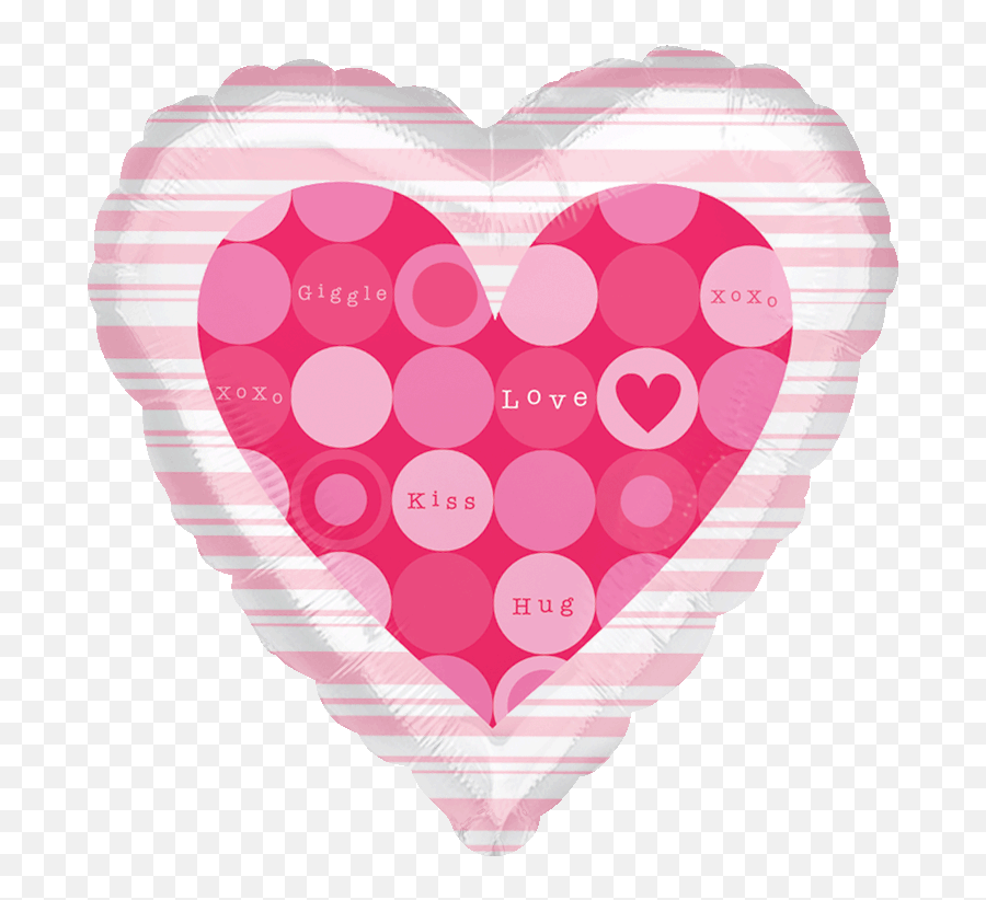 18 Standard Love Messages In Pink Dots Bargain Balloons Emoji,Single Emojis Dotted