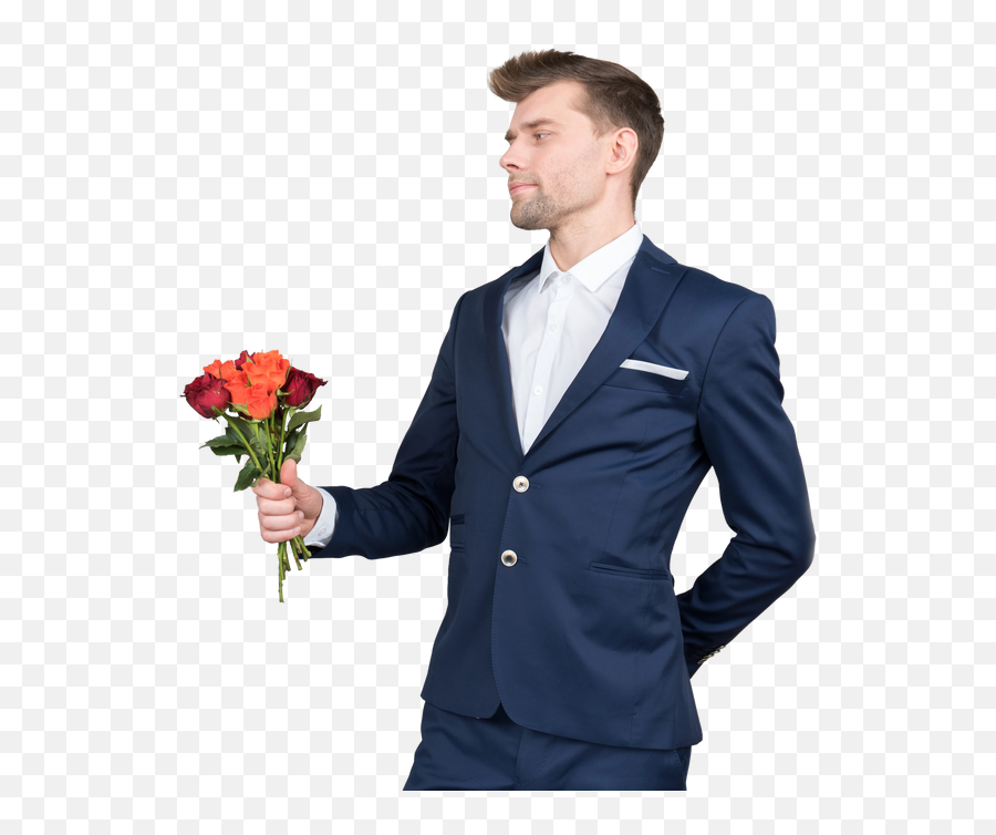 Foto De Chico Joven Dando Flores A Su Pareja Mayor Emoji,Emoji Dando Una Flor