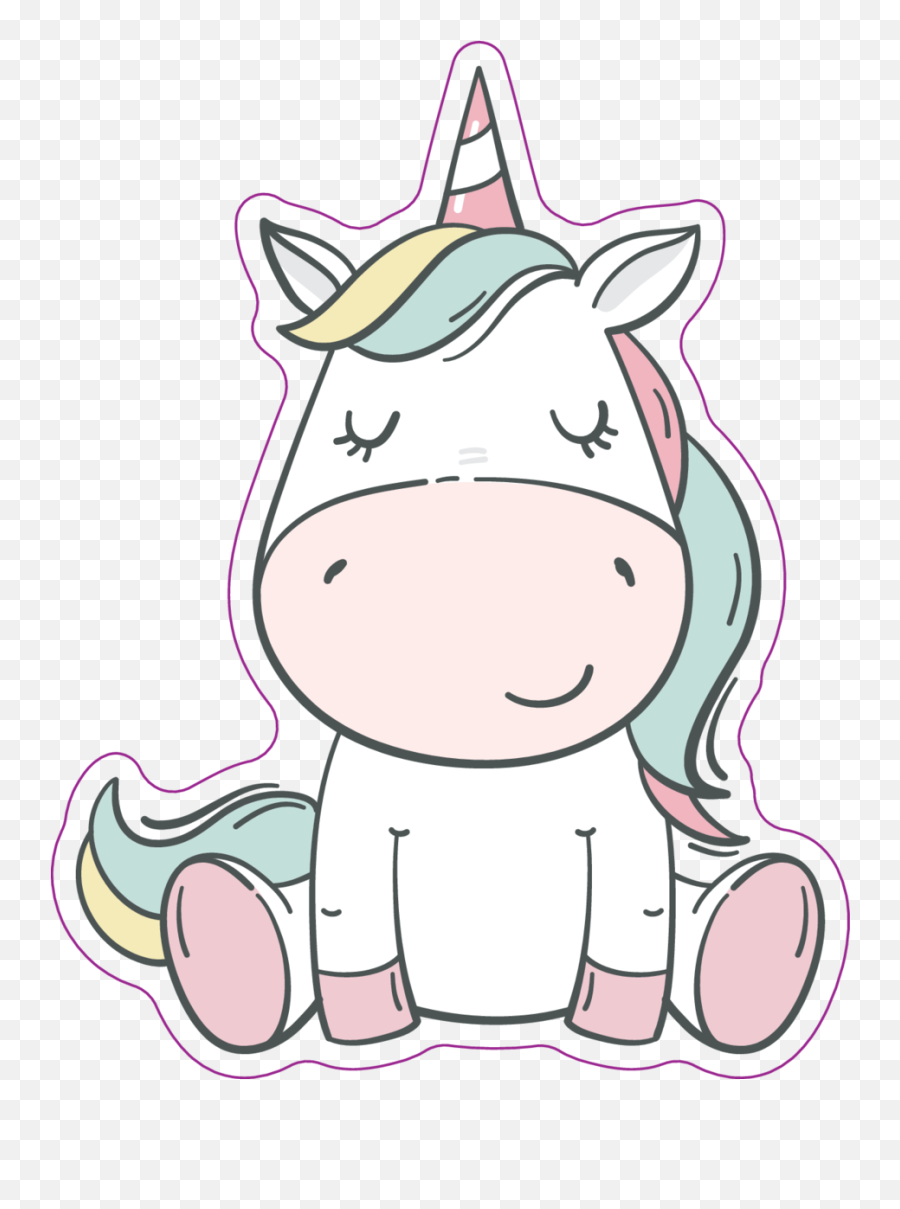 Kawaii Unicorn Clipart Png - Cute Baby Unicorn Png Emoji,How To Draw A Unicorn Emoji