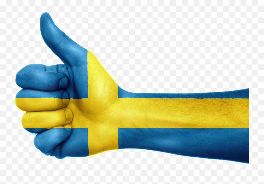 Sweden Flag Hand National Fingers - Sweden Flag Thumbs Up Emoji,Swedish Flag Emoji