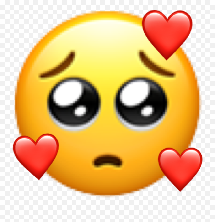 Emoji Aw Awe Cute Blush Text Sticker By Rianjustineee - Crying Emoji With Hearts,Happy Blushing Emoji