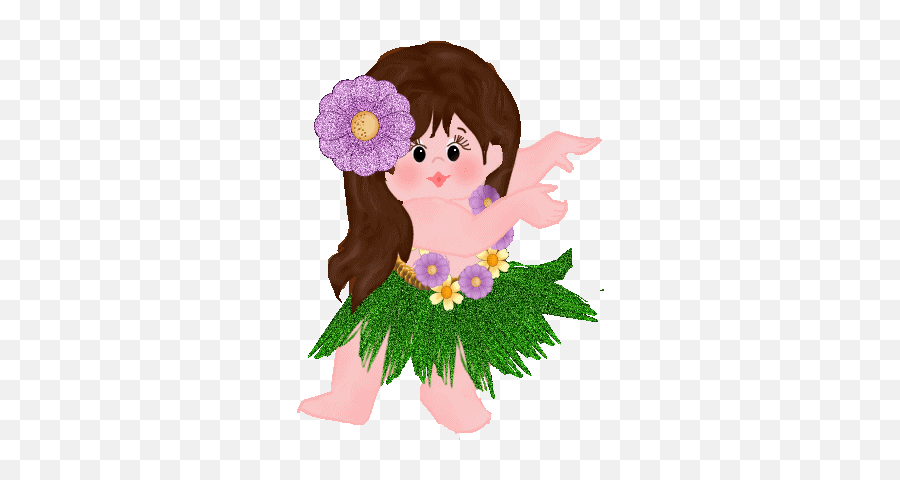 Animated Hula Baby Pics Emoji,Hula Girl Emoticon