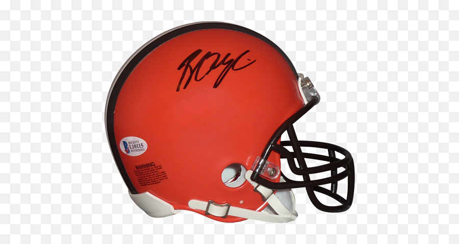 Cleveland Browns Football Helmet Helmet - Baker Mayfield Autograph Emoji,Football Emoji Pillow
