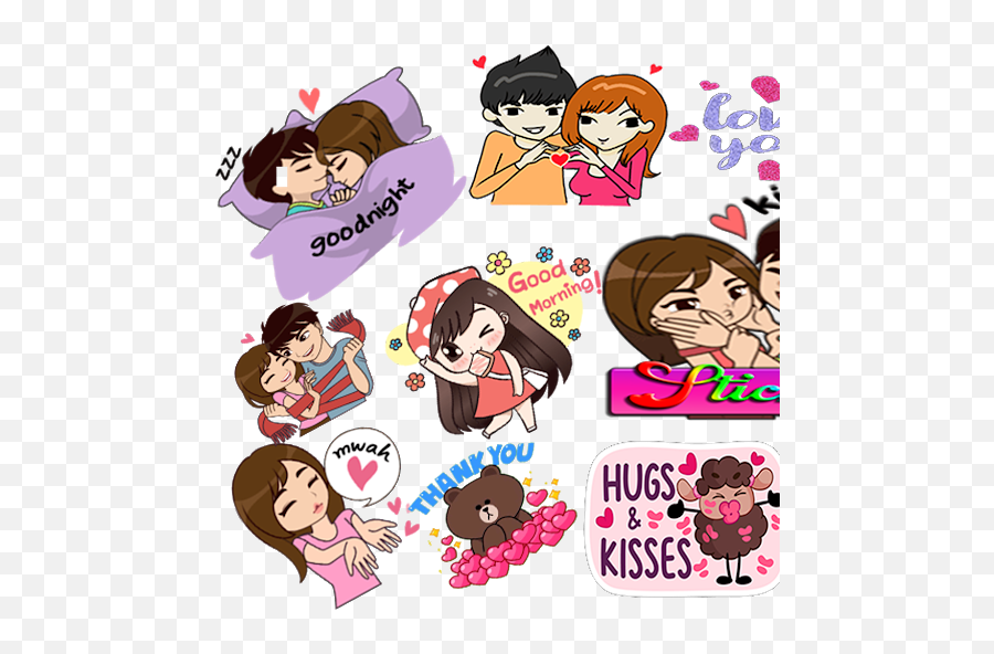 Love Stickers For Whataapp - Love Good Night Stickers Emoji,Hug Emoji Whatsapp