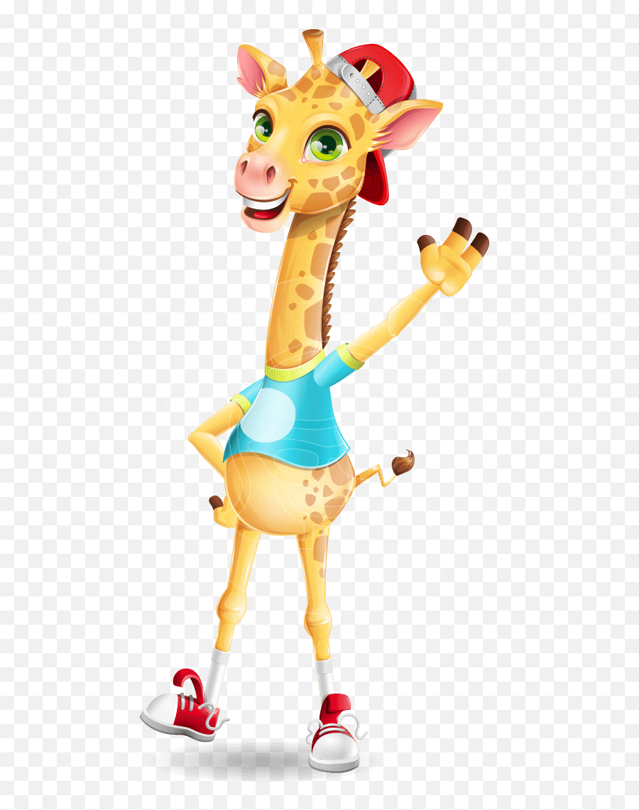 Funny Giraffe Cartoon Vector Character Graphicmama - Cartoon Giraffe Waving Goodbye Emoji,Cartoon Images Funny For Emotions