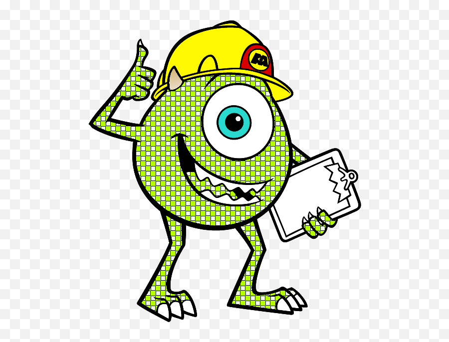 Gimp Chat U2022 Checkered Text Tutorial - Page 4 Mike Wazowski Monster Inc Coloring Pages Emoji,Mike Wazowski Kawaii Emoticon