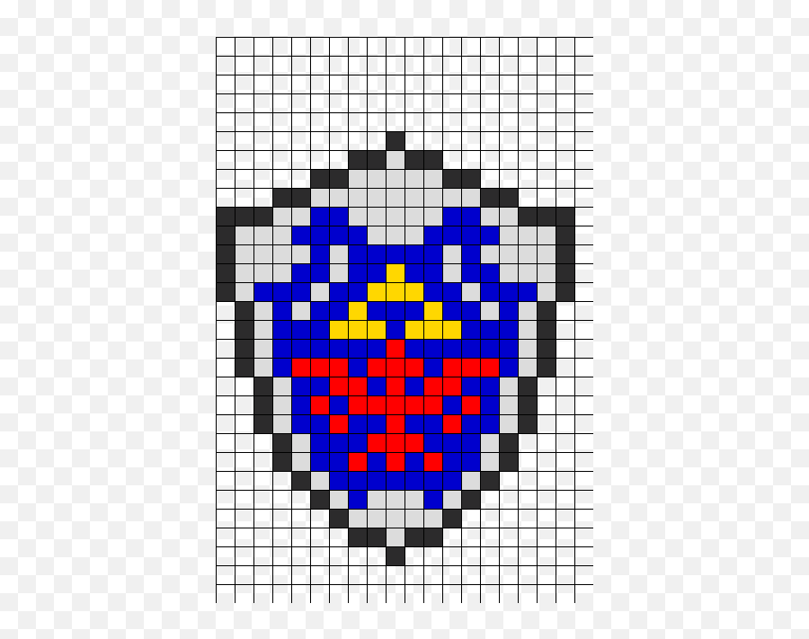 Zelda Hylian Shield Kandi Pattern - Hylian Shield Pixel Art Emoji,Emoji Movie Jailbreak Perler Bead