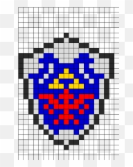 Zelda Hylian Shield Kandi Pattern - Hylian Shield Pixel Art Emoji,Emoji Movie Jailbreak Perler Bead