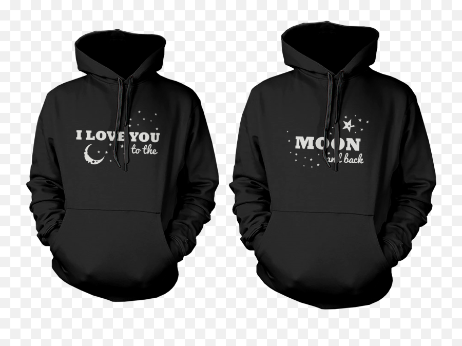 Matching Couple Hoodies - Funny Matching Hoodies Emoji,Love You To The Moon And Back Emoji Images