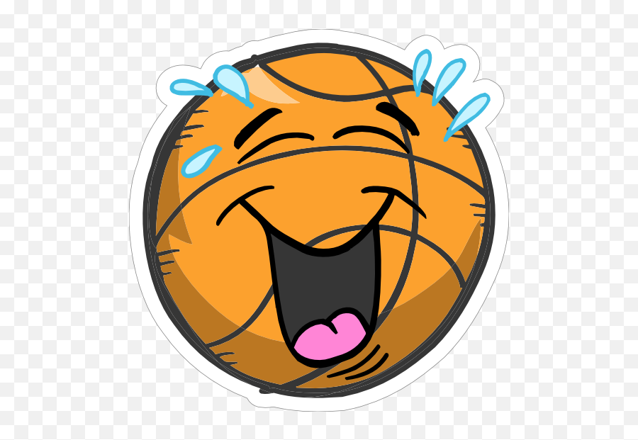 Laughing Emoji Basketball Sticker - Happy,Lauging Emoji