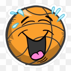 Laughing Emoji Basketball Sticker - Happy,Lauging Emoji