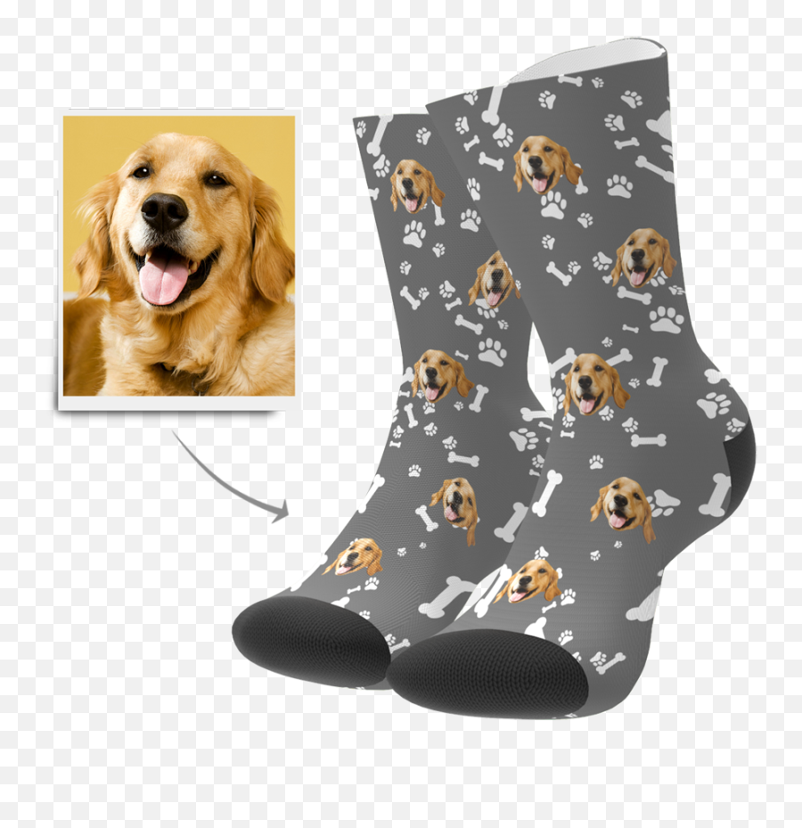Custom Pet Face Crew Socks Emoji,Dog Paw Emoji Png