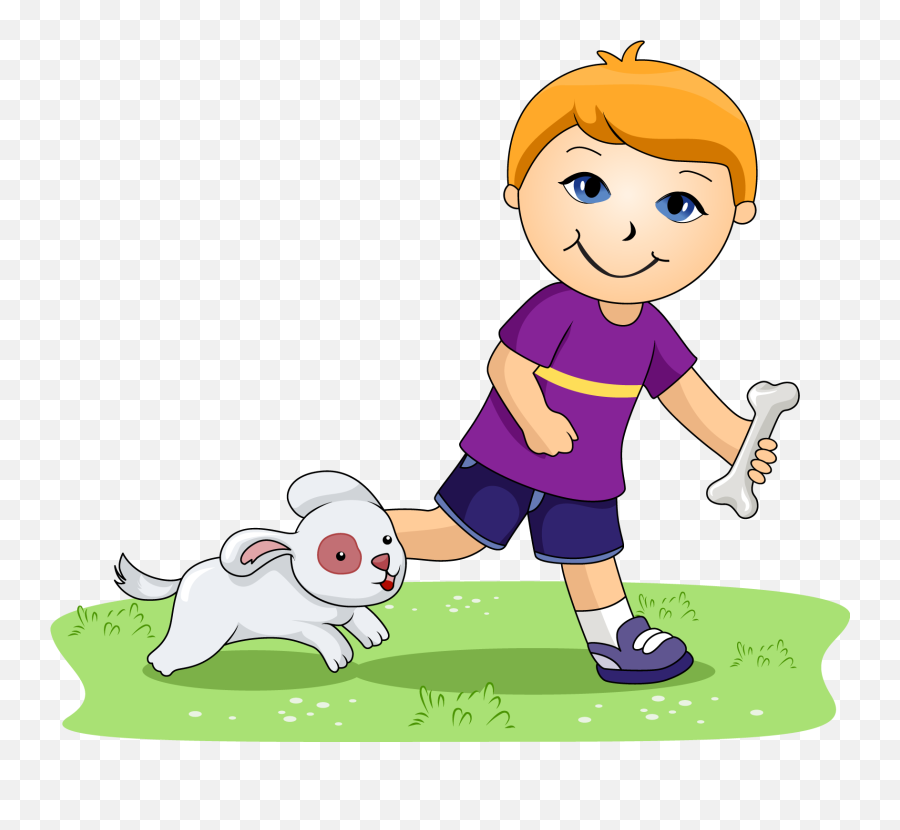 Park Clipart Jogging Park Jogging - Boy With Dog Clipart Png Emoji,Emoji Joggers Boys