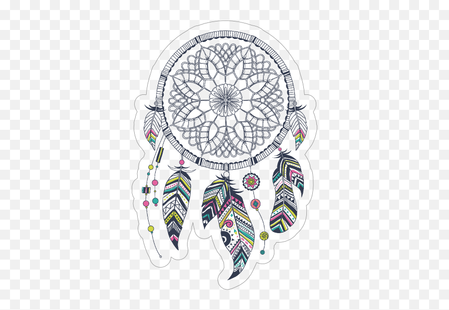 Dreamcatcher With Colorful Feathers Boho Sticker - Mandala Dream Catcher Vector Emoji,Dreamcatcher Symbol Emoji