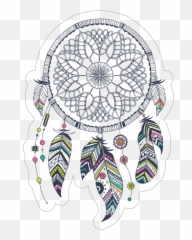 Dreamcatcher With Colorful Feathers Boho Sticker - Mandala Dream Catcher Vector Emoji,Dreamcatcher Symbol Emoji