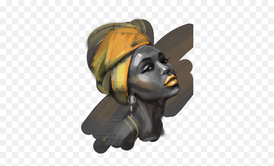 Headwrap Gold Black Art Sticker By Kimmytasset - Black Woman Headwrap Art Emoji,Black Woman Emoji