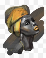 Headwrap Gold Black Art Sticker By Kimmytasset - Black Woman Headwrap Art Emoji,Black Woman Emoji