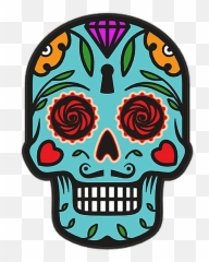 Dead Skull Emoji Clipart - Day Of The Dead Skulls Diamond Eyes,Skull Emojis Png