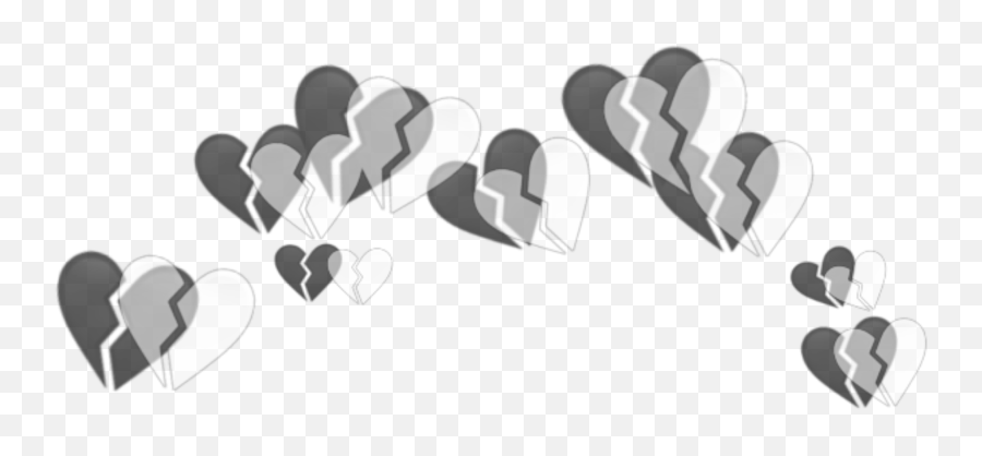Black White Emoji Sticker - Lovely,Black Broken Heart Emoji