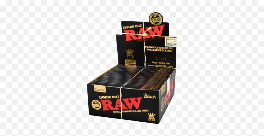 Raw Kingsize Slim Black Inside Out Papers - 50 Pack Raw Inside Out Papers Emoji,Inside Out Emoji