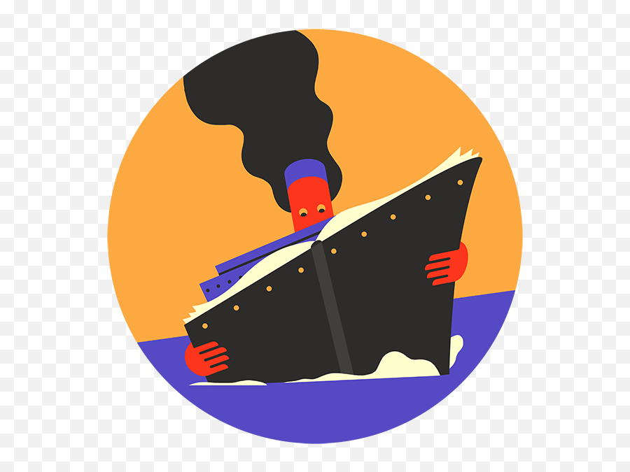 Reading Illustration - Triadas De Color En Ilustracion Titanic Wreck In Cartoon Emoji,Papeles Con Disenos De Emoji