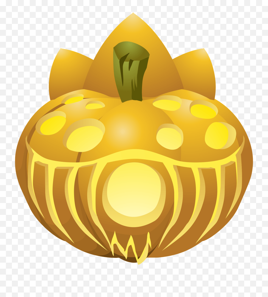 Carved Pumpkin Lit Up Inside - Looks Like A Toadstool Clipart Emoji,Emoji Pumpkin Carving Templates Free