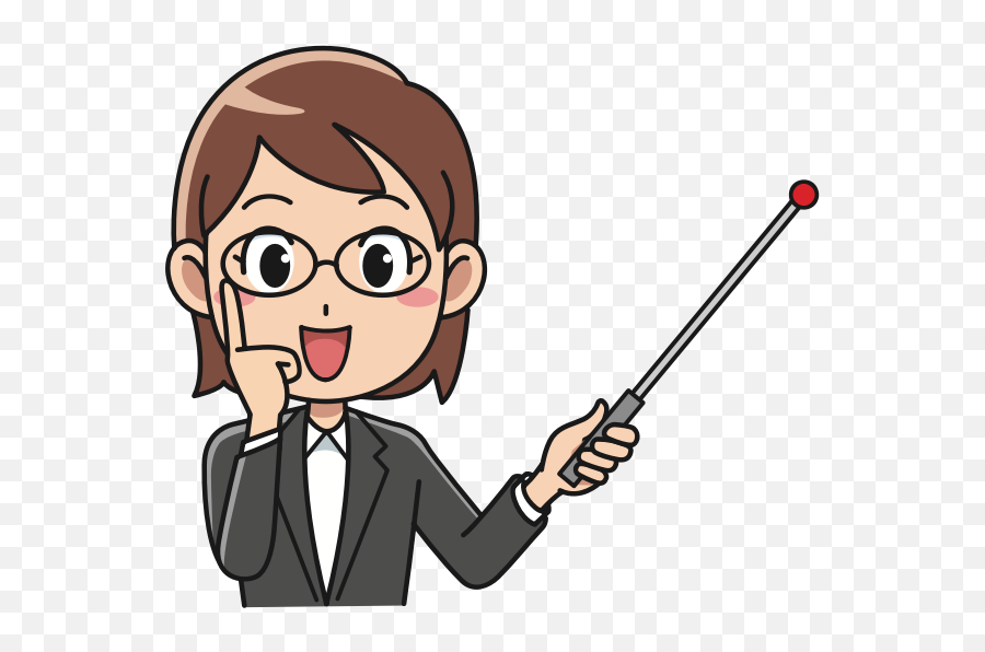Girl With Teaching Stick - Vector Teacher Clipart Png Emoji,Call Center Girl Emoticon