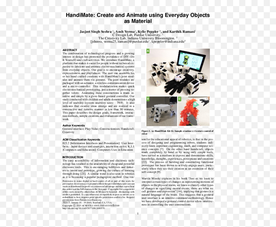 Pdf Handimate Create And Animate Using Everyday Objects As Emoji,Emotion Face Puppet Velcro