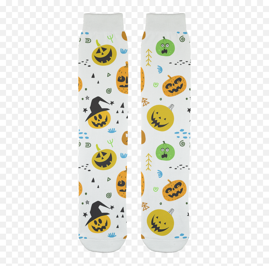 Jack O Laterns Sublimation Tube Sock Emoji,( O ) Emoticon