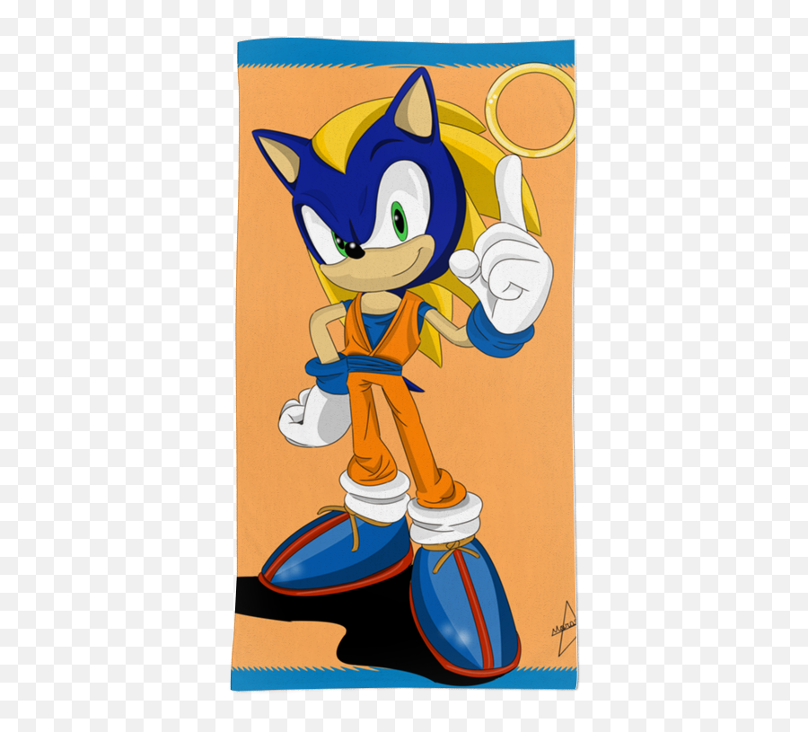 Toalha Sonic Goku De Adailton Moraes - Toalha De Banho Do Sonic Emoji,Sonic Emojis