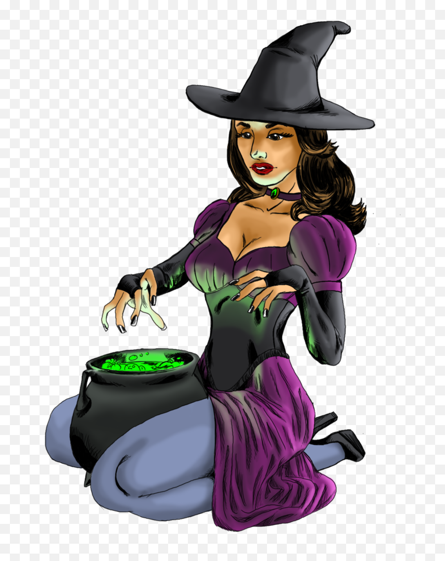 Cauldron - Sexy Witch With Cauldron Emoji,Witch Emoji