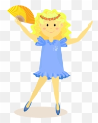 Girl With Fan Clipart Free Download Transparent Png - Happy Emoji,Dancing Girls Emoticon