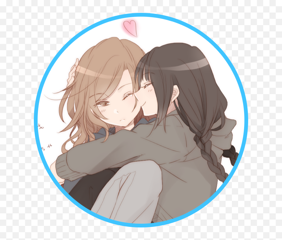 Cuddle Anime Cute Icon Sticker - Anime Lesbian Emoji,Cuddle Emoji