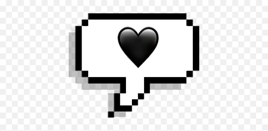 Black Heart Emoji Pixel Sticker By The Smiling Killer - Among Us Speech Bubble,Black Heart Emoji Transparent
