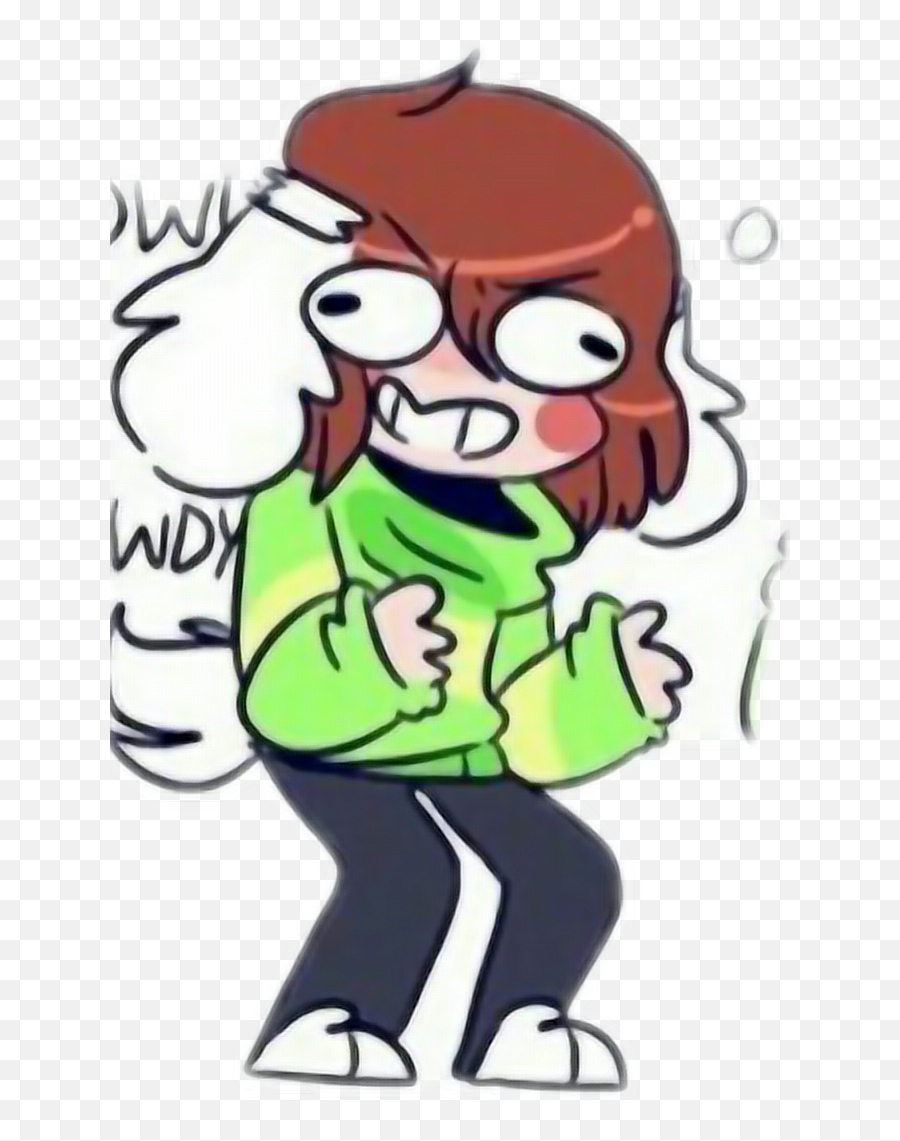 Weird Funny Undertale Chara Sticker By Izzyskygirl - Freakswap Frisk And Chara Emoji,Chara Emoji