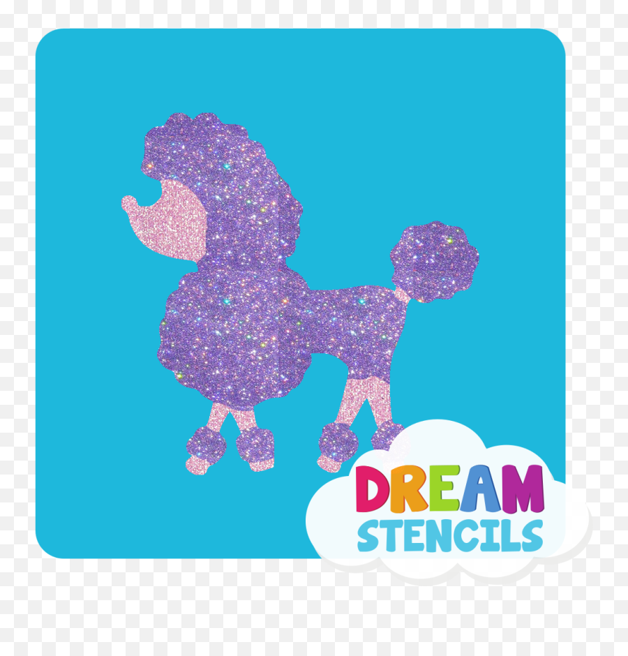 Poodle Glitter Tattoo Stencil - Hp82 5pc Pack Girly Emoji,Poodle Emoji