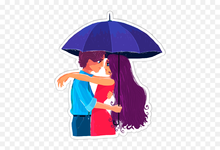 Fairy Tale Love - Couple In Rain Png Transparent Emoji,Raining Emoticon Fantasy