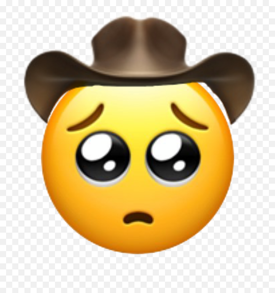Crybaby Cowboy Sticker - Pleading Cowboy Emoji,Cry Baby Emoji