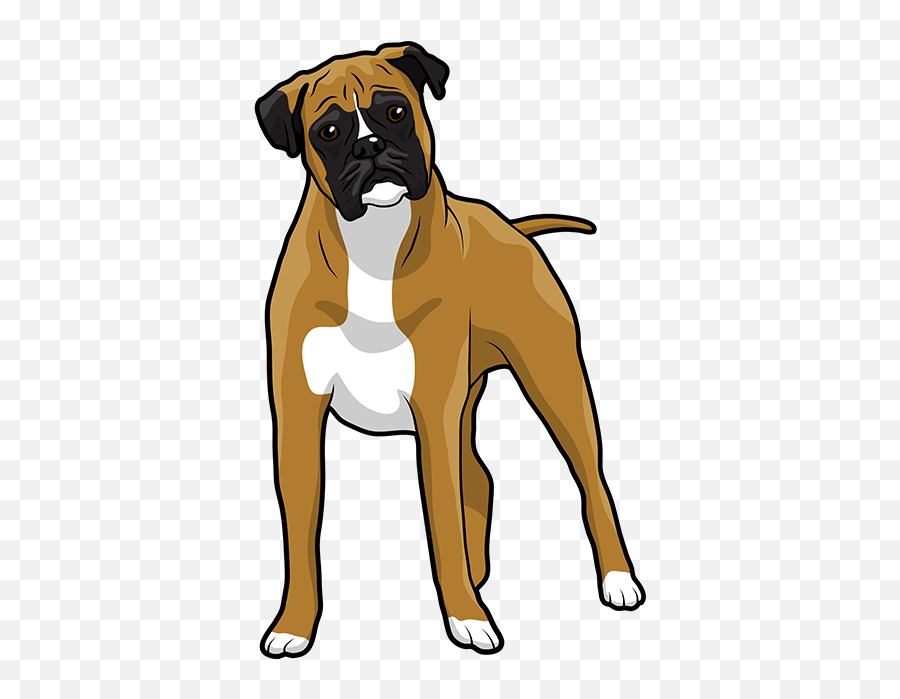 Boxermoji - Cartoon Dog Boxer Clipart Emoji,Boxer Emoji