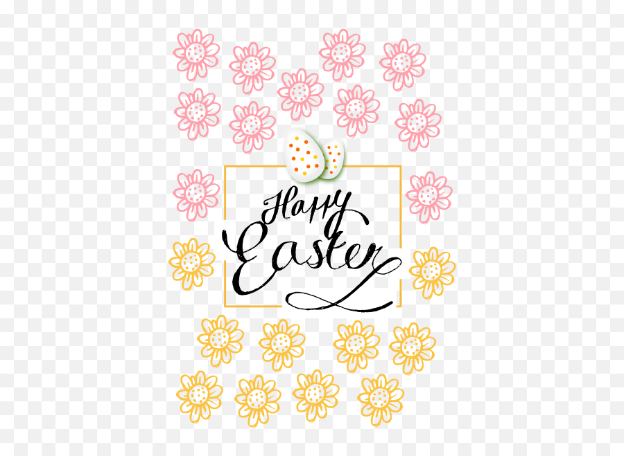 Happy Easter Decorated Background - Decorative Emoji,Rabbit Emoticon Chart