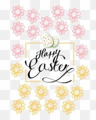 Happy Easter Decorated Background - Decorative Emoji,Rabbit Emoticon Chart