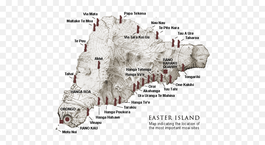 Easter Island - Easter Island Map Rano Raraku Emoji,Emotion Logo Field Moai